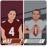 a cartoon of a football player with the number 4