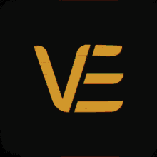 a black background with a yellow letter v and e