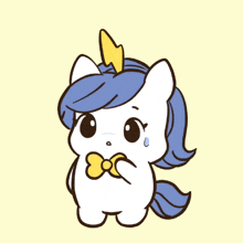 a drawing of a unicorn with a bow tie and a lightning bolt on its head