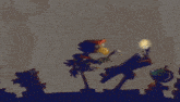 a cartoon of a bird reading a book with a candle