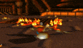 a cartoon character is on fire and smoke is coming out of his mouth