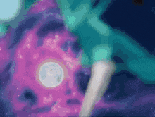 a purple and blue background with a circle in the middle of it