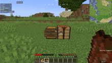 a screenshot of a minecraft game shows a crate that says cranny dock on it
