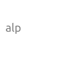 the word alpshape is written in a gray font on a white background