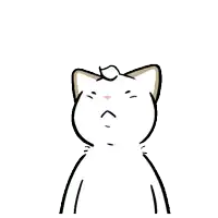 a cartoon cat is looking up with an exclamation point above his head .