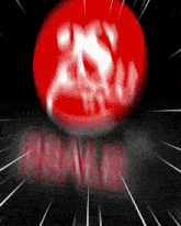 a blurry image of a red circle with the word asama written on it