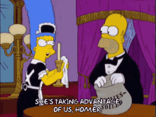 butler taking advantage homer marge the simpsons