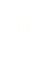 a white background with the word lit written in yellow letters