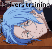 bored falling asleep anime drivers training