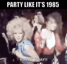 party like its1985 80s big hair rock concert rocking out