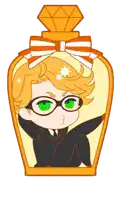 a cartoon drawing of a man with glasses and a diamond on top of his head