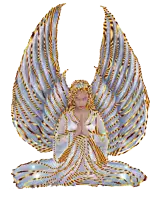 a painting of a woman with wings and a tiara on her head