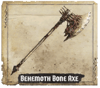 a picture of a bone axe with the name benemoth bone axe