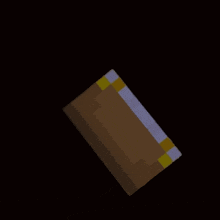 a cardboard box with a yellow and white stripe on the side