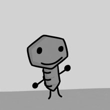 a cartoon drawing of a screw with a face
