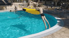 Jump Swimming Pool Vacation GIF