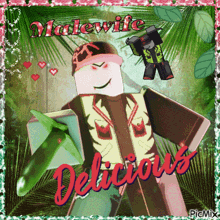 a picture of a roblox character called malewife