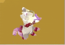 a cartoon rabbit with glasses and a bow tie is standing on a brown background .