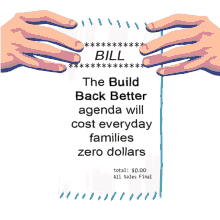 bill the build back better agenda will cost everyday families zero dollars jobs costs