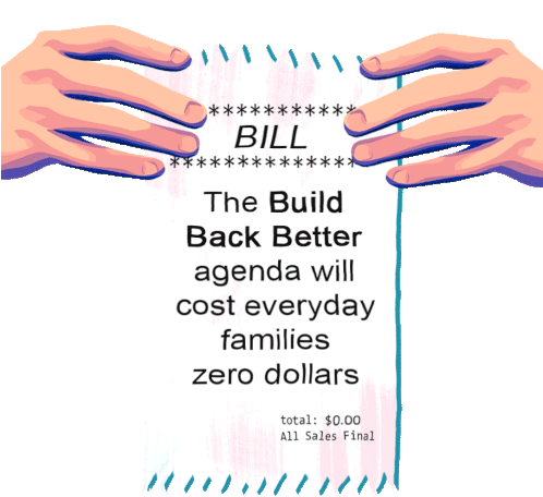 Bill The Build Back Better Agenda Will Cost Everyday Families Sticker - Bill The Build Back Better Agenda Will Cost Everyday Families Zero Dollars Stickers