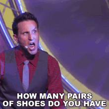 How Many Pairs Of Shoes Do You Have Josh Sundquist GIF - How Many Pairs Of Shoes Do You Have Josh Sundquist Funny Conversations With My Wife GIFs