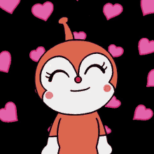 짤랑이 하트 눈하트 뿅뿅 귀여워 날아라호빵맨 일본 캐릭터 GIF - Dokinchan Happy Anpanman GIFs