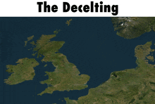 a map of the united kingdom with the words " the decelting " below it