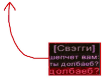 a drawing of a red arrow pointing upwards with a russian text box
