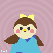 a penguin with a yellow bow on its head says bye !!!