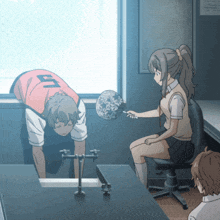 a boy with the number 6 on his shirt is kneeling down