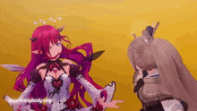 a girl with red hair is singing now everybody sing with another girl