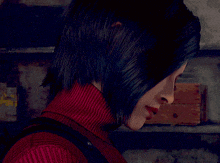 a close up of a woman 's face in a video game