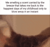 Me Smelling A Scent Carried By The Breeze Taking Me Back To The Happiest Days Of My Childhood GIF - Me Smelling A Scent Carried By The Breeze Taking Me Back To The Happiest Days Of My Childhood Only To Be Blown Away In An Instant GIFs
