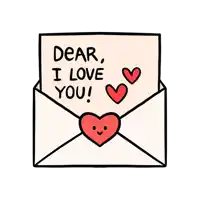 a letter in an envelope that says dear , i love you !