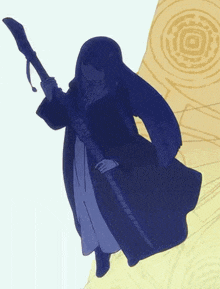 a drawing of a person holding a sword in their hand