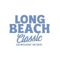 a logo for long beach classic showcasing culture in blue letters