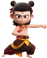 a cartoon character with a g on his forehead is standing in a karate pose