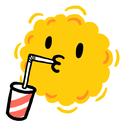 Sunny Thirsty Sticker - Sunny Thirsty Drinking Sun Stickers
