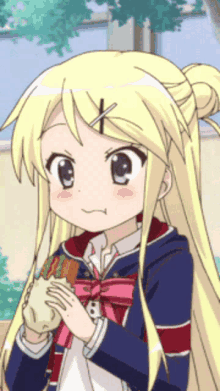 eat food anime girl kiniro