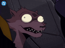 a cartoon drawing of a cat with a dc logo in the corner