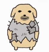 a cartoon dog is wearing a gray shirt and a gray tie .