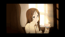 Anime Think GIF - Anime Think Coffee GIFs