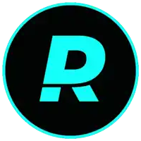 a blue and white sign that says ready player on a black background