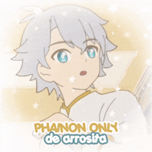 a drawing of a boy with the words phanon only de arrosia