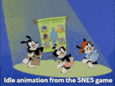 a group of cartoon characters are standing in front of a poster that says the senses