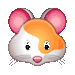 a pixel art drawing of a hamster with pink ears and a pink nose .