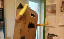 Monster Disguise GIF - Monster Disguise Cardboard GIFs