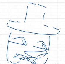 a drawing of a man wearing a top hat and a mustache