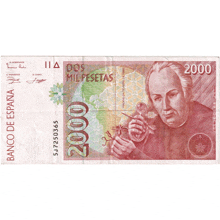 the back of a banco de espana 2000 bill