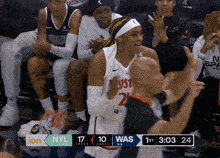 a basketball game is being played between the nyl and the was team